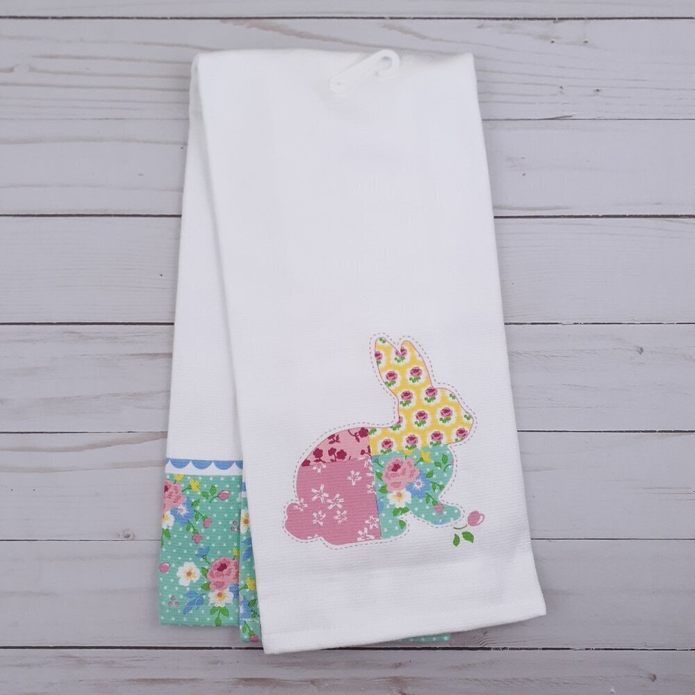 Kitchen Dish Towel Easter Bunny Cotton Tail Trail Dual Purpose - Picture 3 of 3